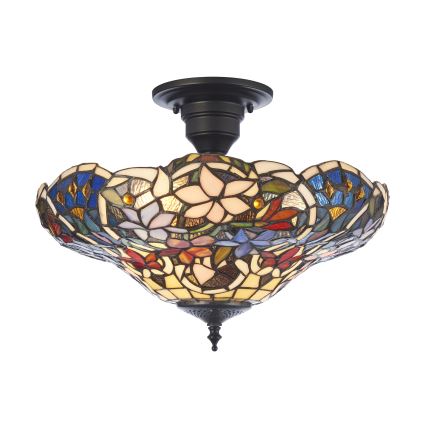 Endon 111915 - Površinski montiran Tiffany luster SULLIVAN, 3x E27/10W/230V, prečnik 40 cm