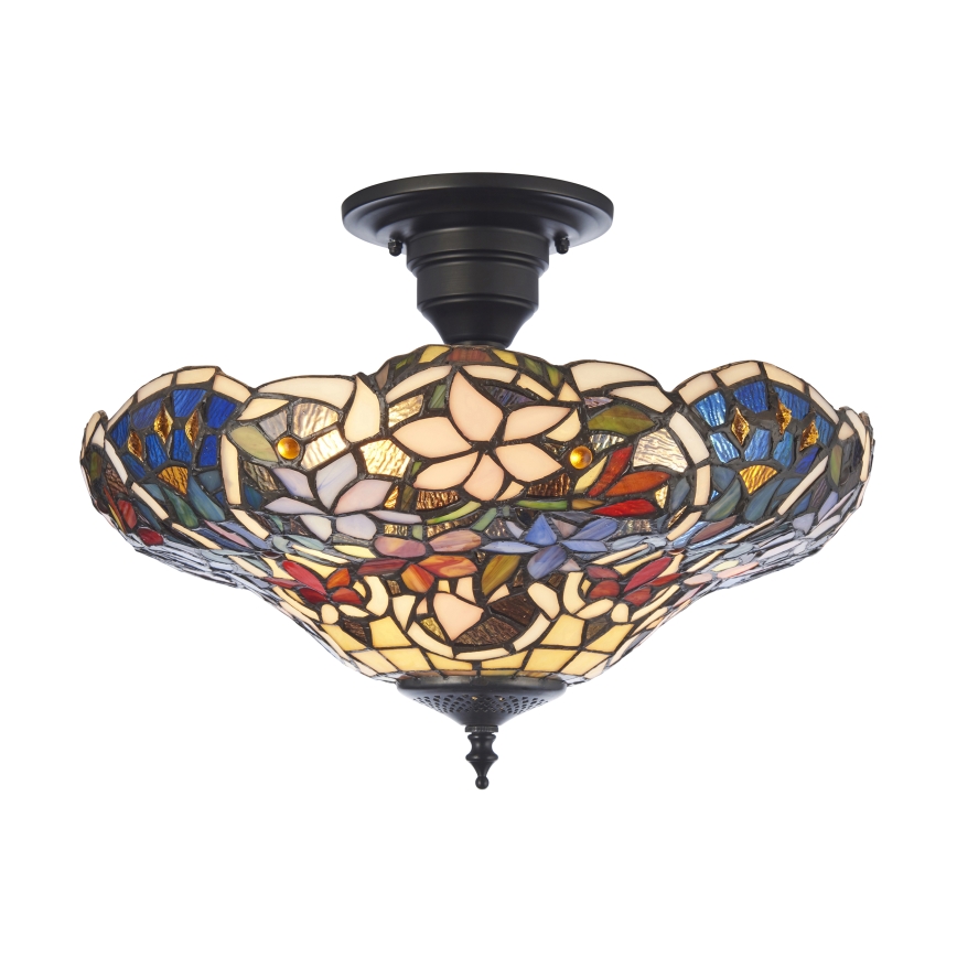 Endon 111915 - Površinski montiran Tiffany luster SULLIVAN, 3x E27/10W/230V, prečnik 40 cm