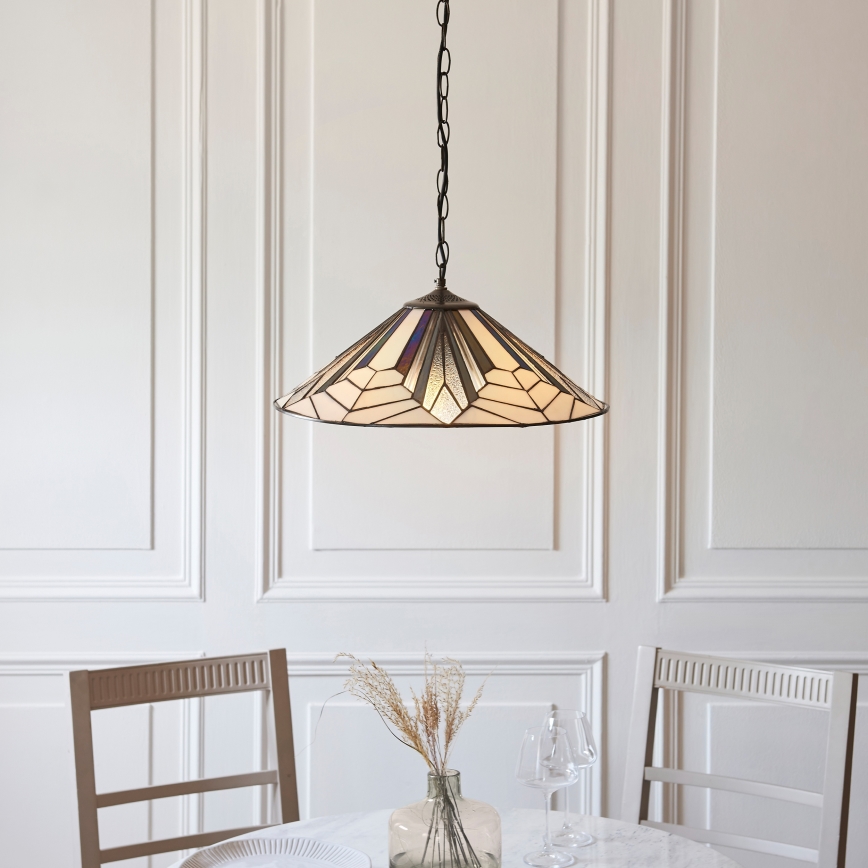 Endon 111922 - Luster na lancu Tiffany ASTORIA 3xE27/10W/230V prečnik 48 cm