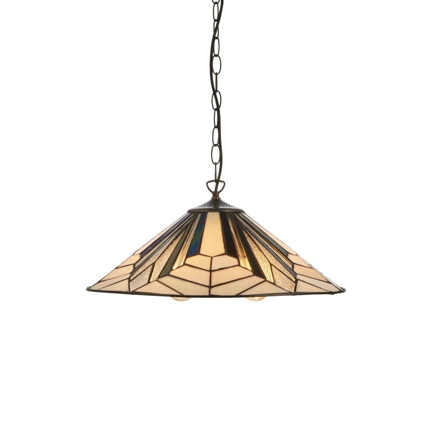 Endon 111922 - Luster na lancu Tiffany ASTORIA 3xE27/10W/230V prečnik 48 cm