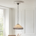 Endon 111961 - Luster na lancu Tiffany FARGO 3xE27/10W/230V, prečnik 50 cm
