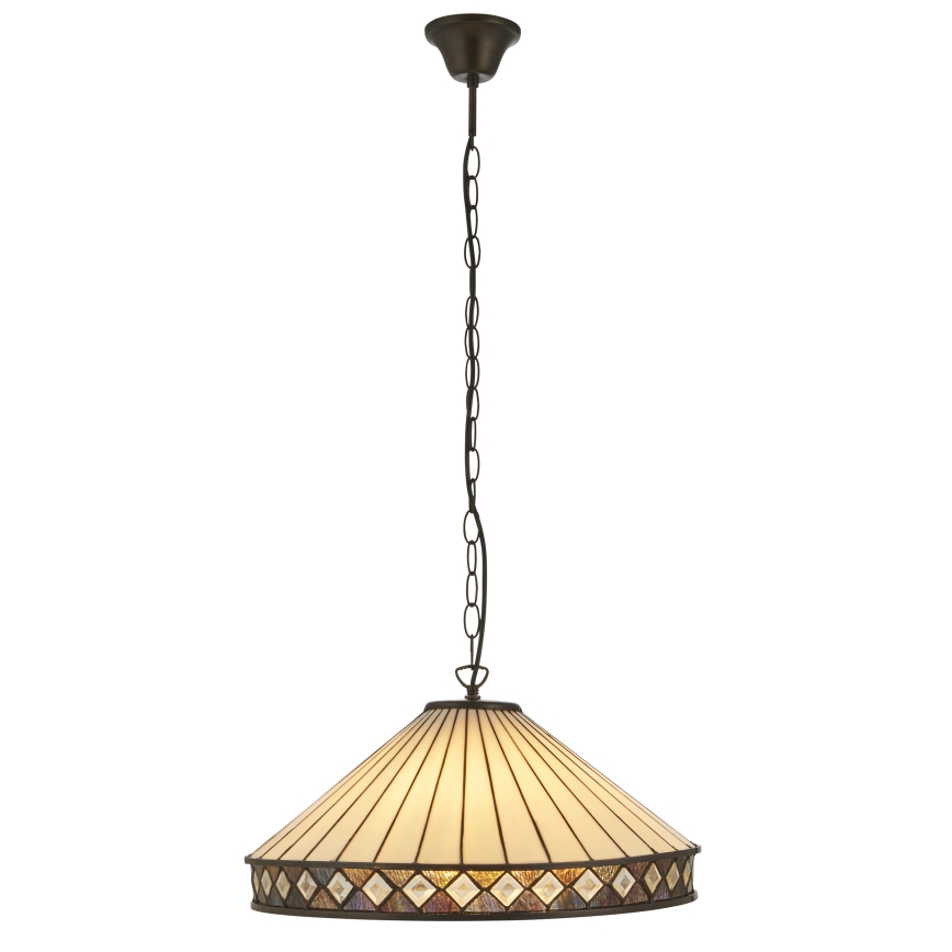 Endon 111961 - Luster na lancu Tiffany FARGO 3xE27/10W/230V, prečnik 50 cm