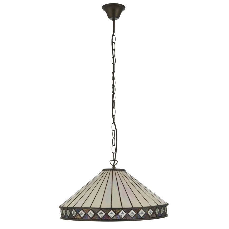 Endon 111961 - Luster na lancu Tiffany FARGO 3xE27/10W/230V, prečnik 50 cm