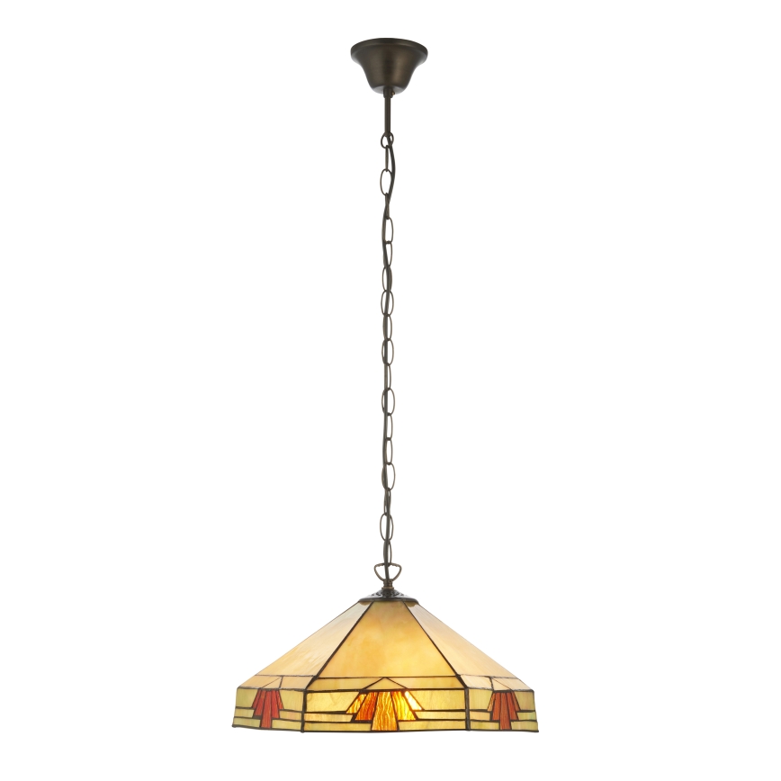 Endon 111989 - Luster na lancu Tiffany NEVADA 3xE27/10W/230V prečnik 40 cm