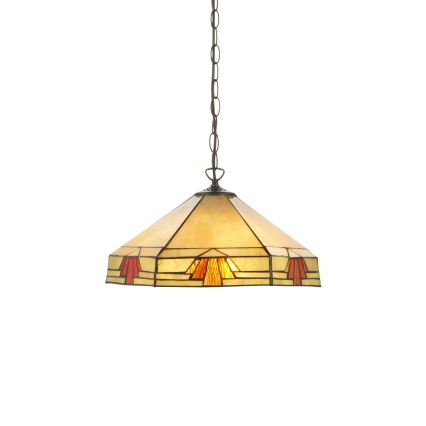 Endon 111989 - Luster na lancu Tiffany NEVADA 3xE27/10W/230V prečnik 40 cm