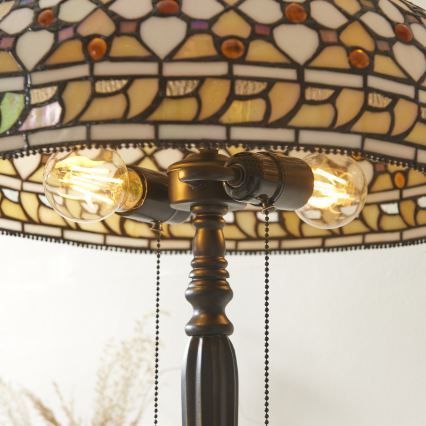 Endon 112178 - Stona lampa Tiffany MILLE FEUX 2xE14/40W/230V pr. 45 cm