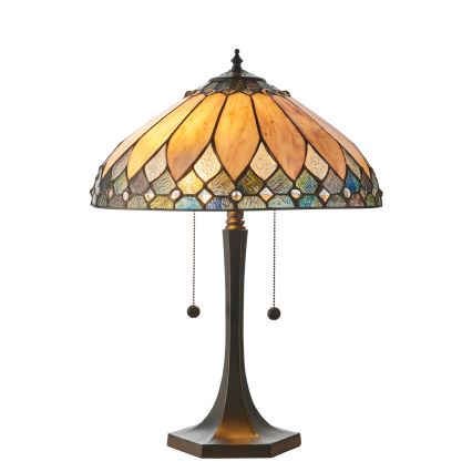 Endon 112183 - Stona lampa Tiffany BROOKLYN, 2x E14/10W/230V, prečnika 40 cm