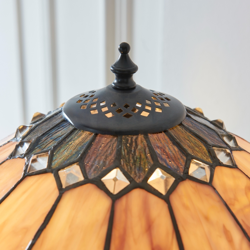 Endon 112183 - Stona lampa Tiffany BROOKLYN, 2x E14/10W/230V, prečnika 40 cm