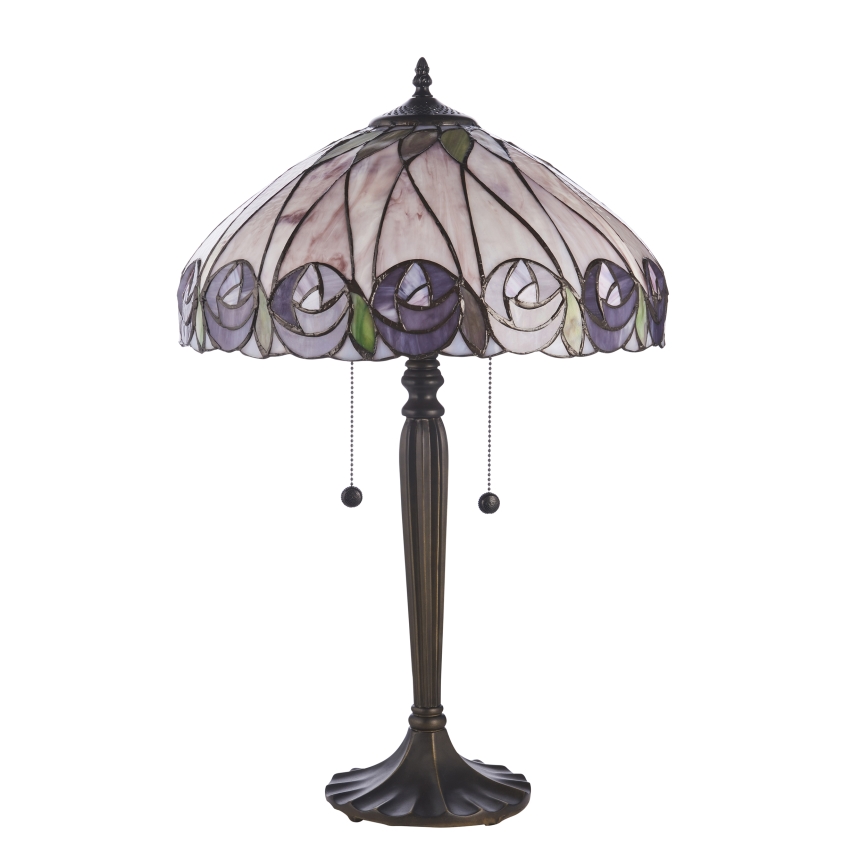 Endon 112184 - Stona lampa Tiffany HUTCHINSON 2xE27/10W/230V prečnik 40 cm