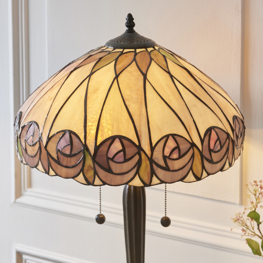Endon 112184 - Stona lampa Tiffany HUTCHINSON 2xE27/10W/230V prečnik 40 cm