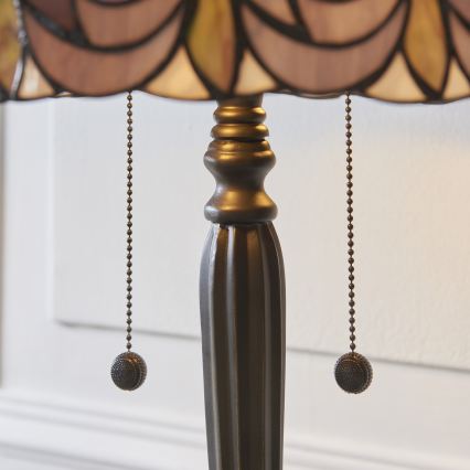 Endon 112184 - Stona lampa Tiffany HUTCHINSON 2xE27/10W/230V prečnik 40 cm