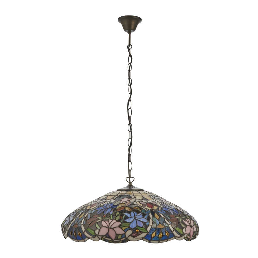 Endon 112193 - Luster na lancu Tiffany SULLIVAN 3xE27/60W/230V prečnik 57 cm