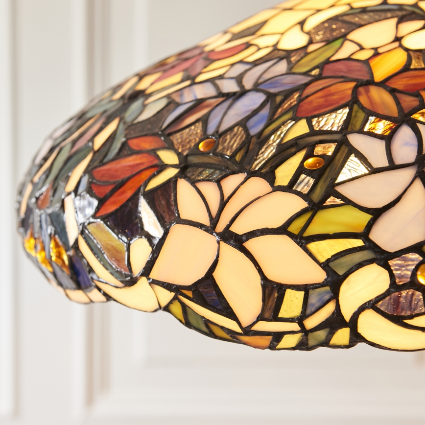 Endon 112193 - Luster na lancu Tiffany SULLIVAN 3xE27/60W/230V prečnik 57 cm