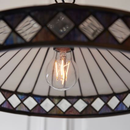 Endon 112196 - Luster na lancu Tiffany FARGO 1xE27/60W/230V, prečnik 41,5 cm