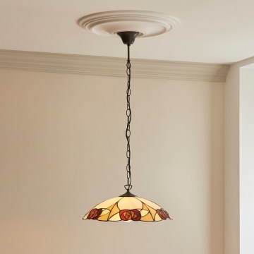 Endon 112197 - Luster na lancu Tiffany INGRAM 1xE27/60W/230V prečnik 45 cm