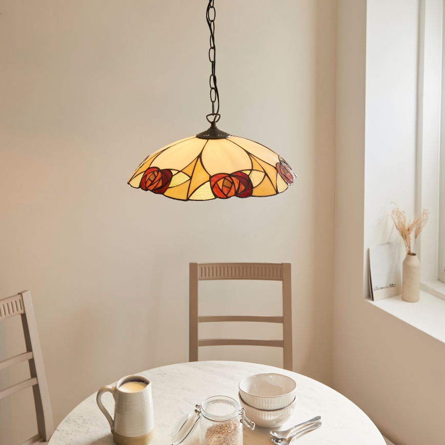 Endon 112197 - Luster na lancu Tiffany INGRAM 1xE27/60W/230V prečnik 45 cm