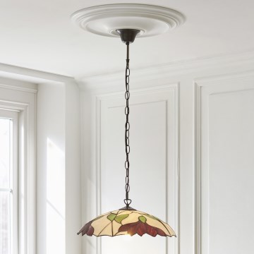Endon 112246 - Luster na lancu Tiffany BOTANICA 1xE27/60W/230V, prečnik 45 cm
