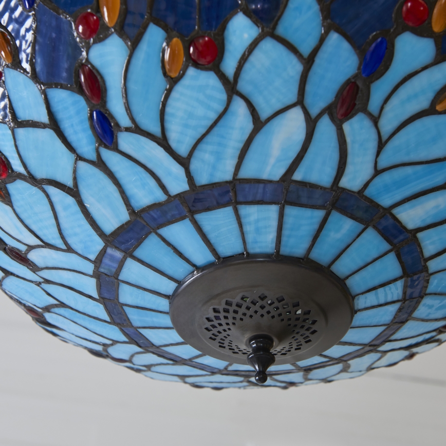Endon 112250 - Luster na lancu Tiffany DRAGONFLY 3xE27/60W/230V prečnik 50 cm