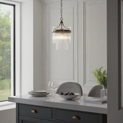 Endon 112572 - Luster na lancu MARIETTA 1xE27/10W/230V mesing/proziran