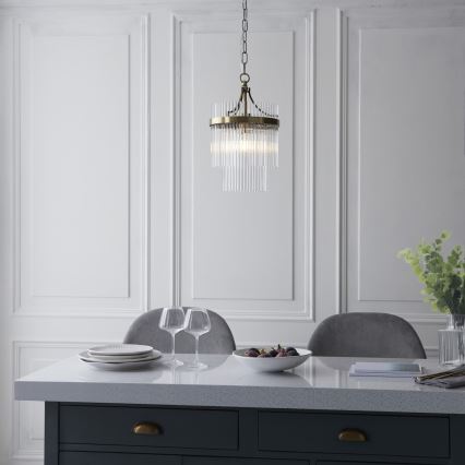Endon 112572 - Luster na lancu MARIETTA 1xE27/10W/230V mesing/proziran