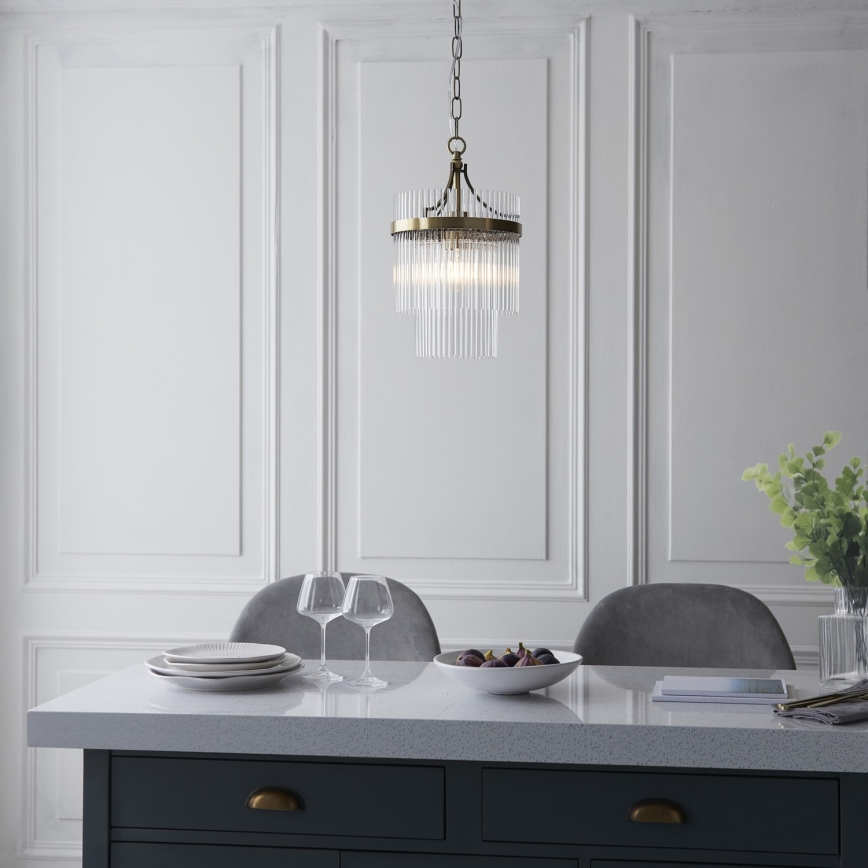 Endon 112572 - Luster na lancu MARIETTA 1xE27/10W/230V mesing/proziran