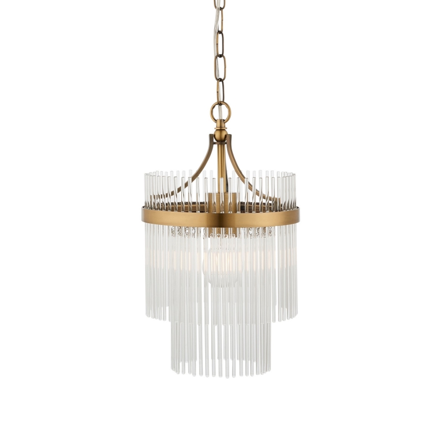 Endon 112572 - Luster na lancu MARIETTA 1xE27/10W/230V mesing/proziran