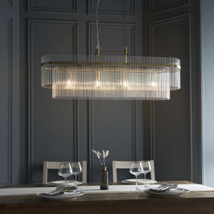 Endon 112573 - Luster na lancu MARIETTA 4xE14/6W/230V mesing/prozirno