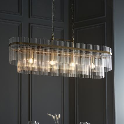 Endon 112573 - Luster na lancu MARIETTA 4xE14/6W/230V mesing/prozirno