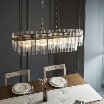 Endon 112573 - Luster na lancu MARIETTA 4xE14/6W/230V mesing/prozirno