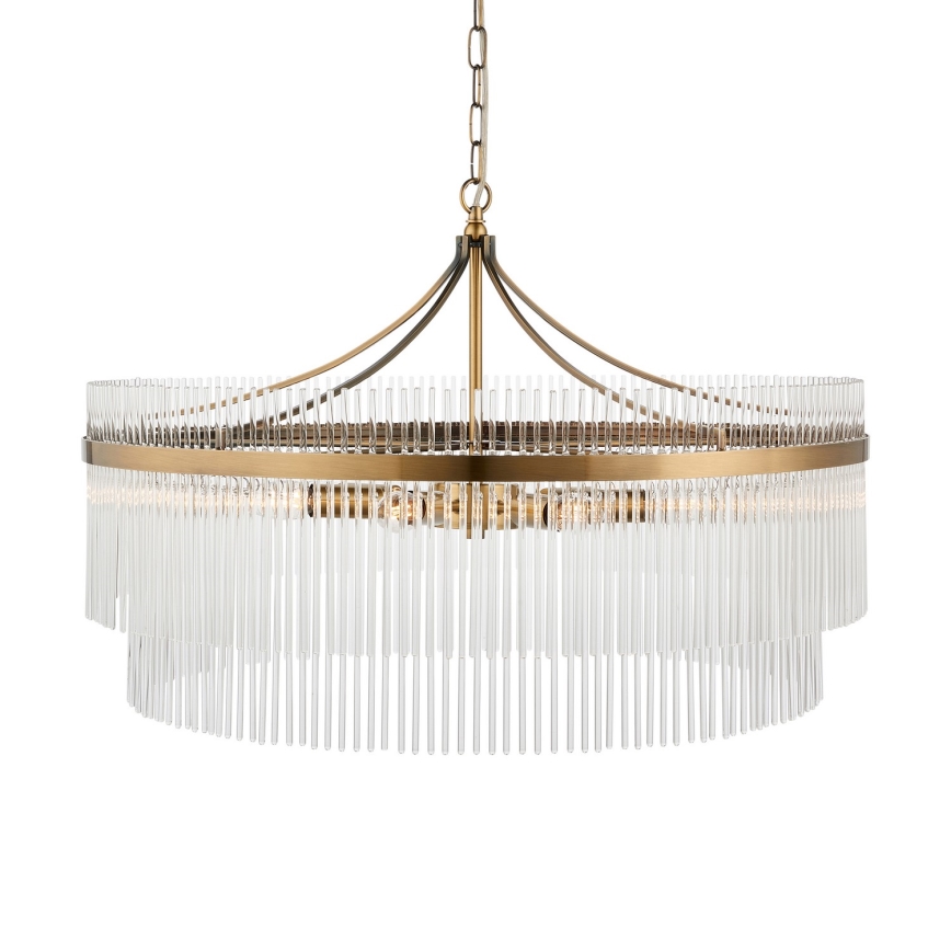 Endon 112574 - Luster na lancu MARIETTA GRAND 7xE14/7W/230V mesing/prozirno