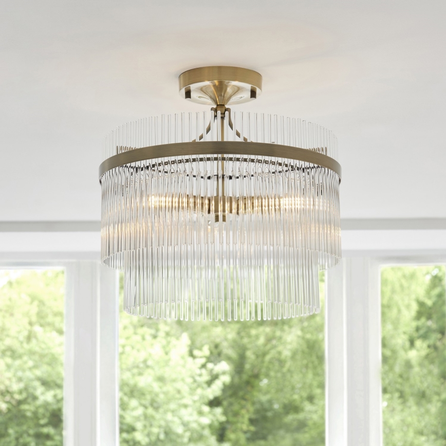 Endon 112575 - Nadgradni luster MARIETTA 3xE14/7W/230V mesing/prozirno