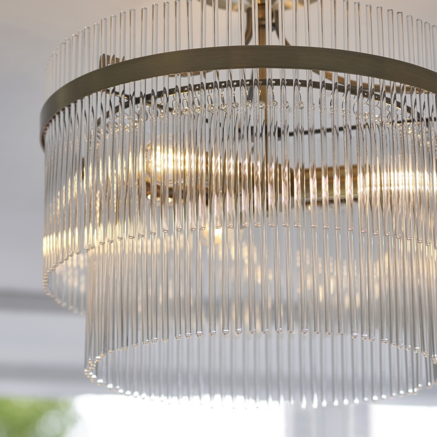Endon 112575 - Nadgradni luster MARIETTA 3xE14/7W/230V mesing/prozirno