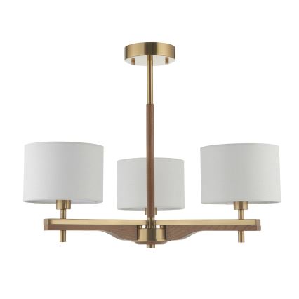 Endon 116993 - Luster na šipci HEATHCLIFF 3xE14/7W/230V mesing/jasen