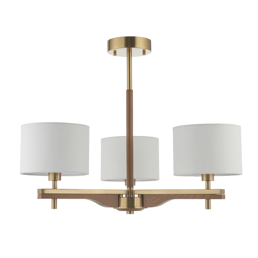 Endon 116993 - Luster na šipci HEATHCLIFF 3xE14/7W/230V mesing/jasen