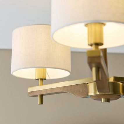 Endon 116993 - Luster na šipci HEATHCLIFF 3xE14/7W/230V mesing/jasen