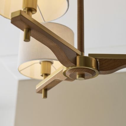 Endon 116993 - Luster na šipci HEATHCLIFF 3xE14/7W/230V mesing/jasen