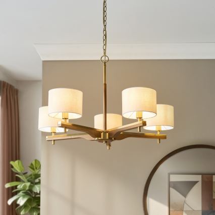 Endon 116994 - Luster na lancu HEATHCLIFF 5xE14/7W/230V mesing/jasen