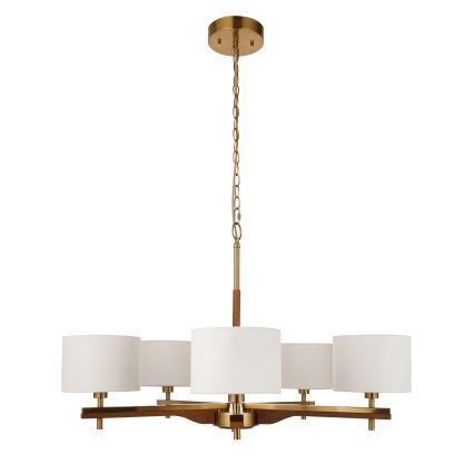 Endon 116994 - Luster na lancu HEATHCLIFF 5xE14/7W/230V mesing/jasen