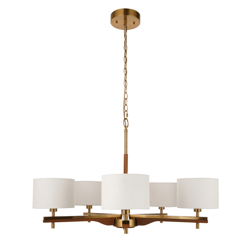 Endon 116994 - Luster na lancu HEATHCLIFF 5xE14/7W/230V mesing/jasen