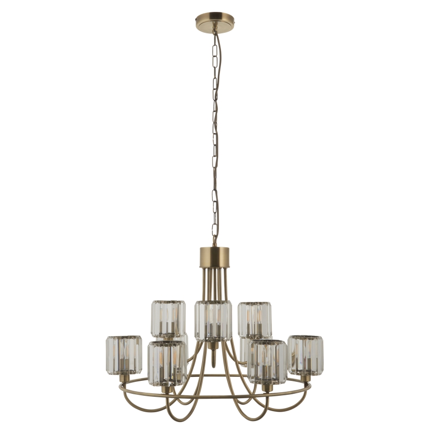 Endon 118934 - Luster na lancu BERENICE 9xE14/7W/230V zlatna