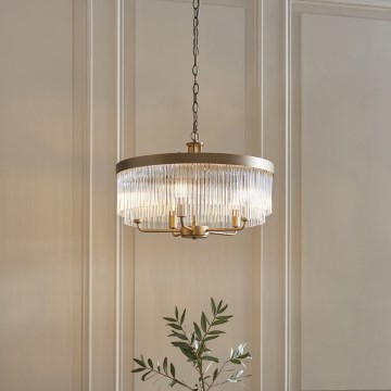 Endon 119110 - Luster na lancu CLERMONT 5xE14/6W/230V mesing