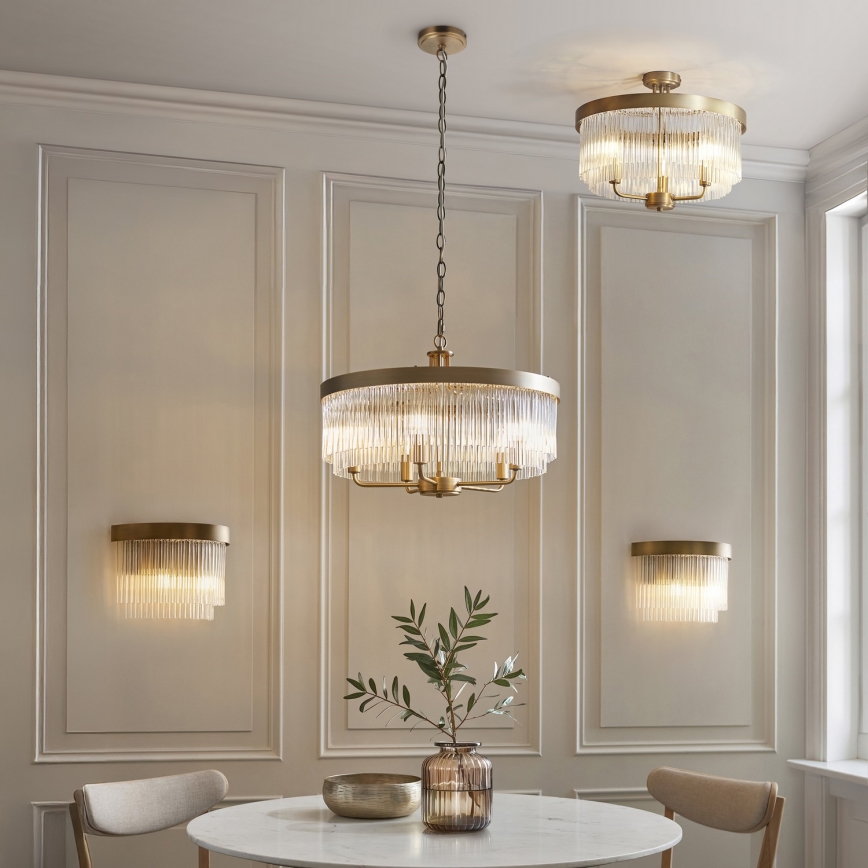 Endon 119110 - Luster na lancu CLERMONT 5xE14/6W/230V mesing