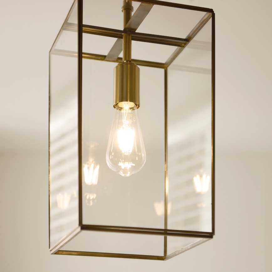 Endon 119141 - Luster na lancu HAMMOND 1xE27/10W/230V 21,5x21,5 cm mesing