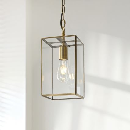 Endon 119142 - Luster na lancu HAMMOND 1xE27/10W/230V 17x17 cm mesing