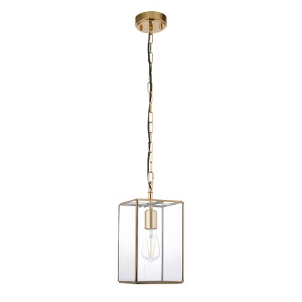 Endon 119142 - Luster na lancu HAMMOND 1xE27/10W/230V 17x17 cm mesing