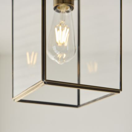 Endon 119142 - Luster na lancu HAMMOND 1xE27/10W/230V 17x17 cm mesing