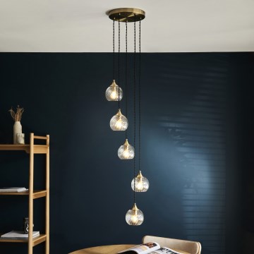 Endon 119435 - Luster na sajli ALLEGRA 5xE14/7W/230V mesing
