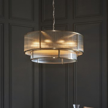 Endon 119456 - Luster na lancu RIDGETON 8xE14/7W/230V mat hrom