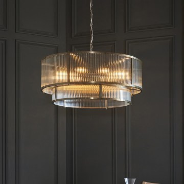 Endon 119456 - Luster na lancu RIDGETON 8xE14/7W/230V mesing
