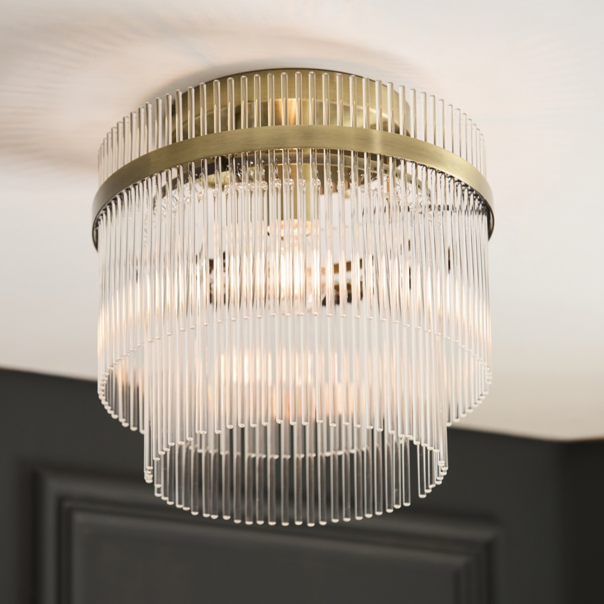 Endon 119492 - Plafonski luster MARIETTA 1xE27/10W/230V mesing/transparentno